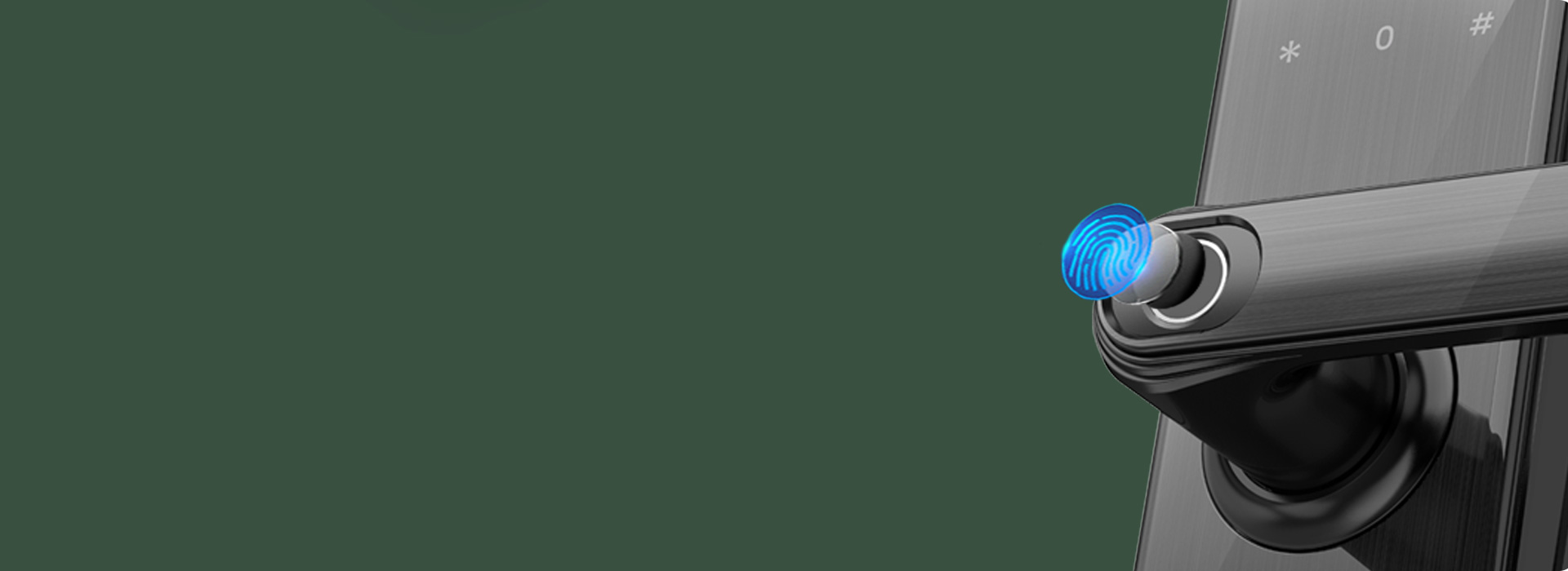 指纹识别，一握即开 指纹识别模块位于门...