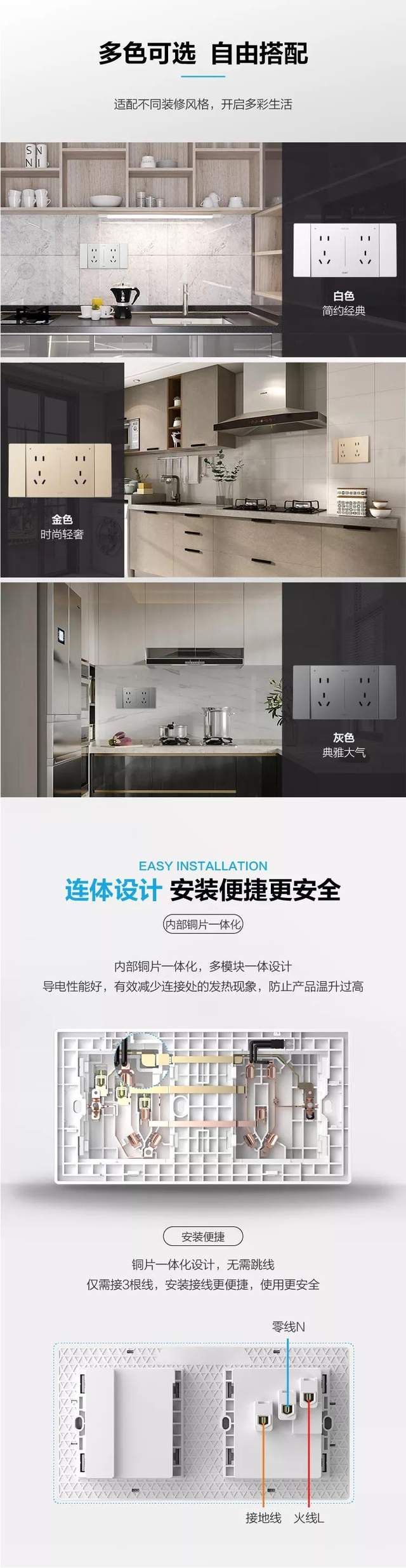 888集团防油污免插拔厨房安全插座