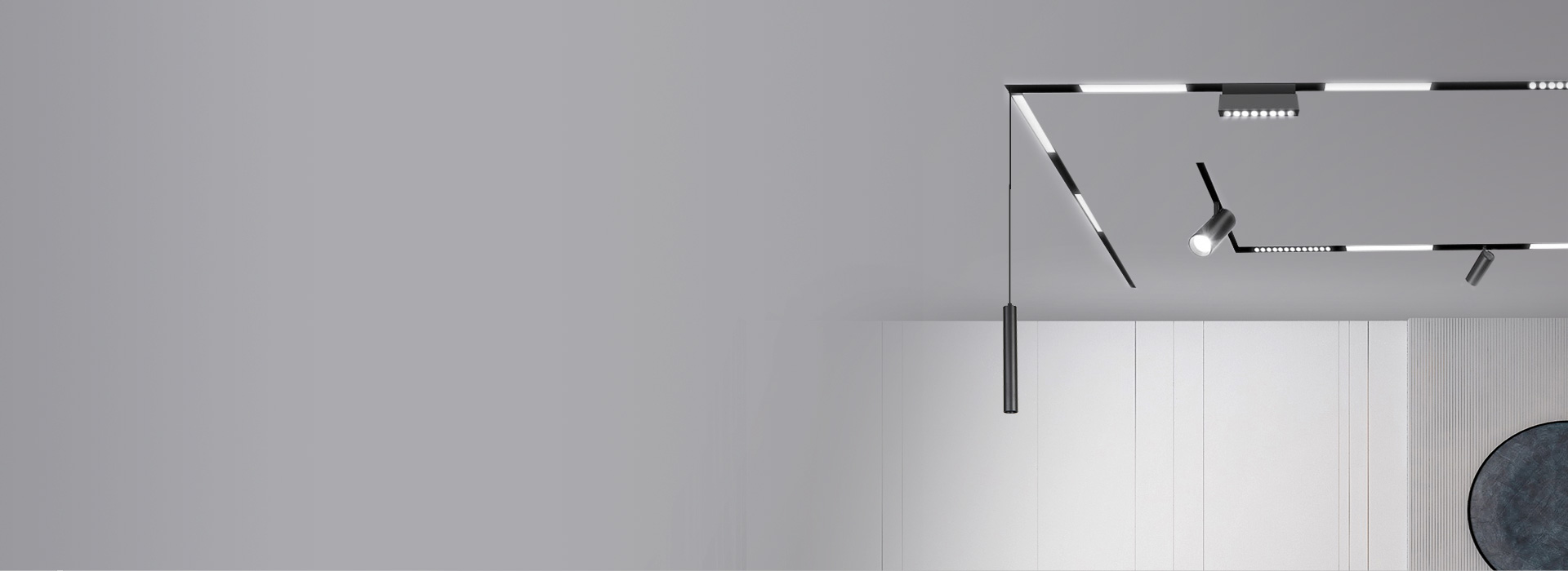 磁吸轨道灯 艺术，或是魔术。相互碰撞，...