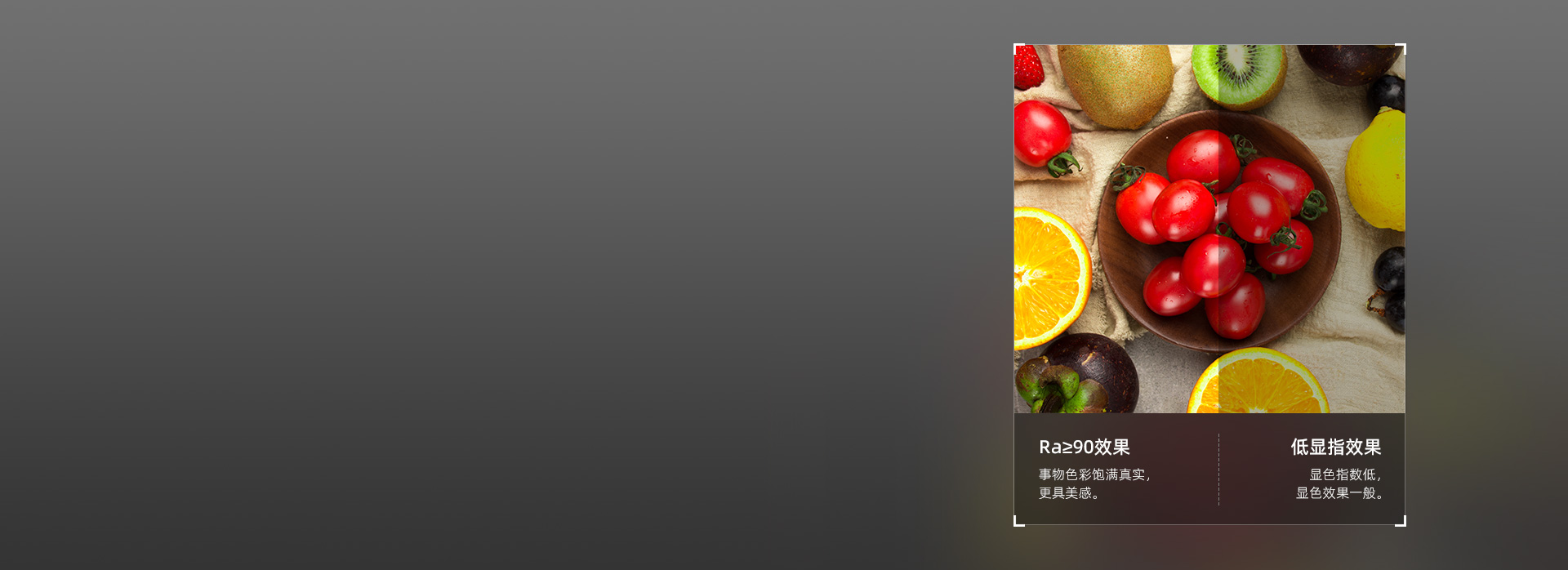 阳光般显色，滤镜般美感 显色指数Ra≥...