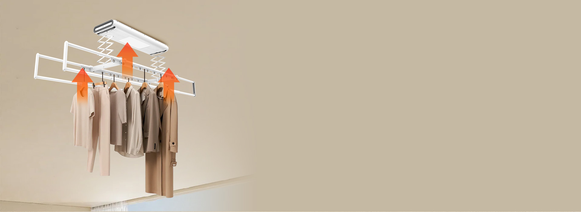 轻抬自上升，晾衣更轻松 晾完衣物后，用...