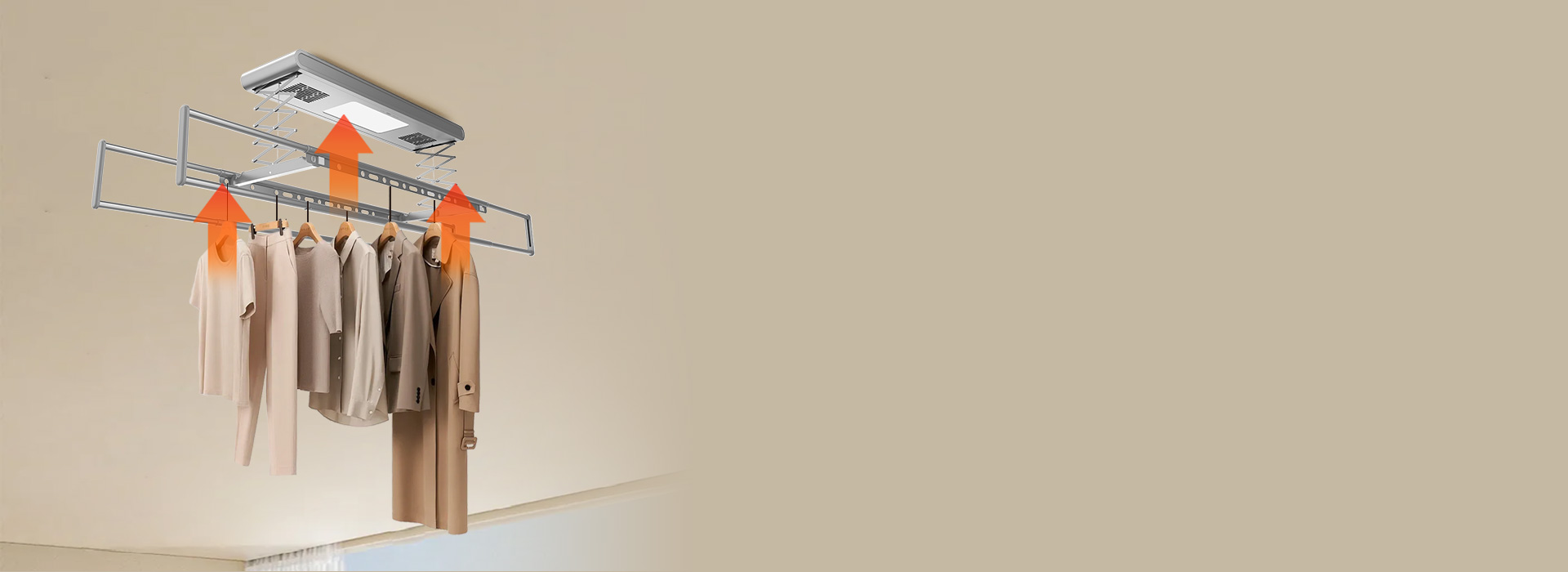 轻抬自上升，晾衣更轻松 晾完衣物后，用...