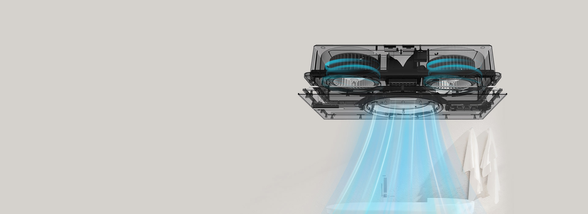 双核动力强，澎湃送风换气 强劲动力的直...